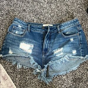 PacSun Blue Distressed Jean Shorts